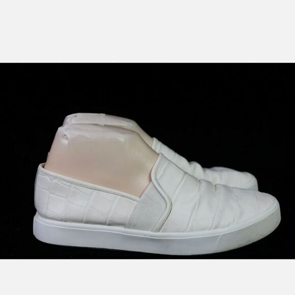 Vince Blair 5 Croc-Effect Leather Sneakers Slip-On, Cream Size 7M $250. - Picture 6 of 10